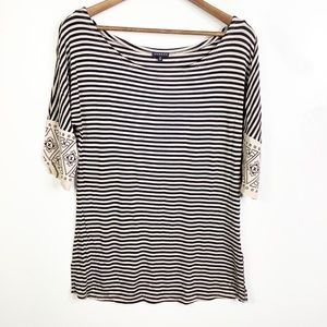 Hannah Striped Elbow Sleeve Top